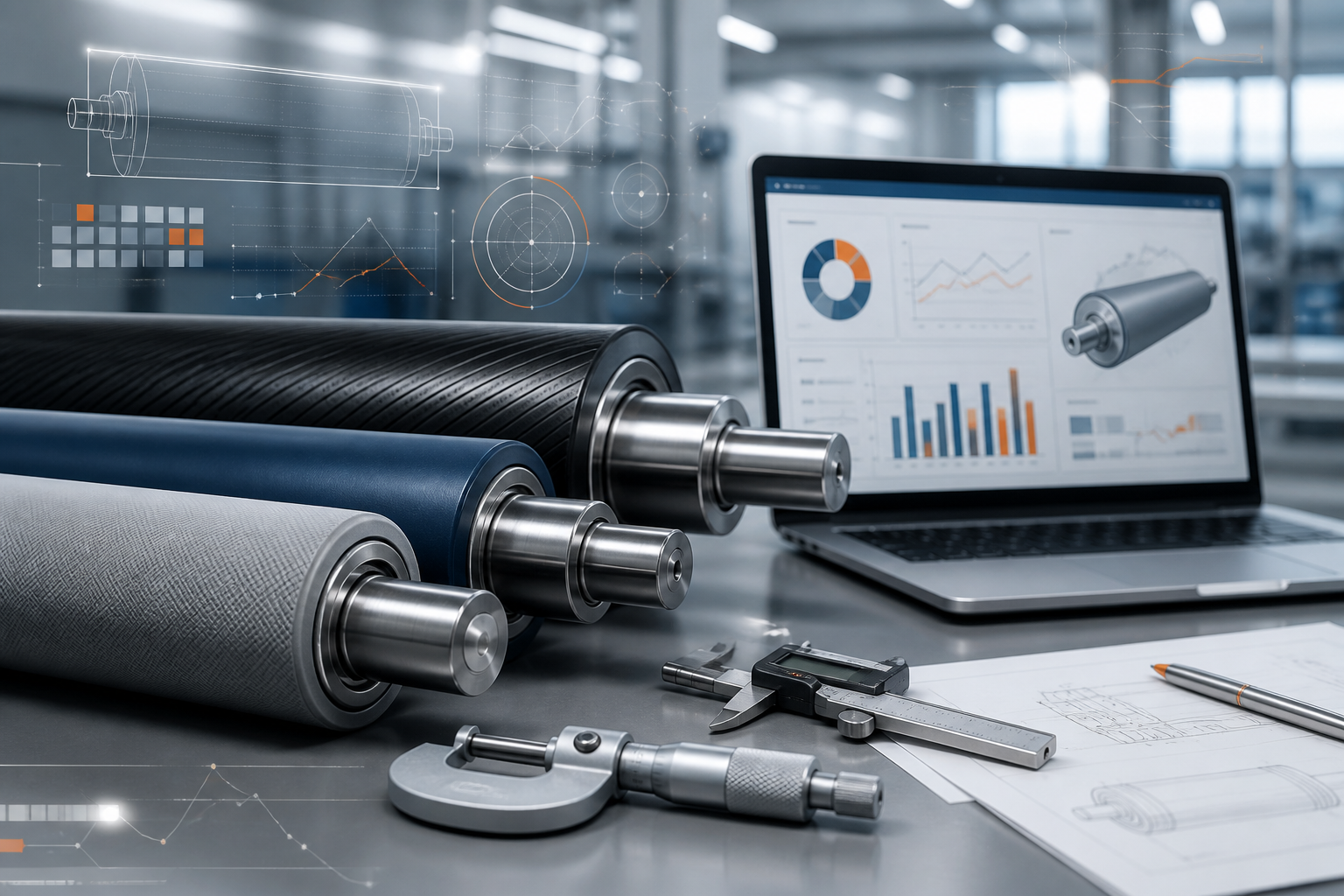 Rolls industry product catalogue and dashboard sample visual